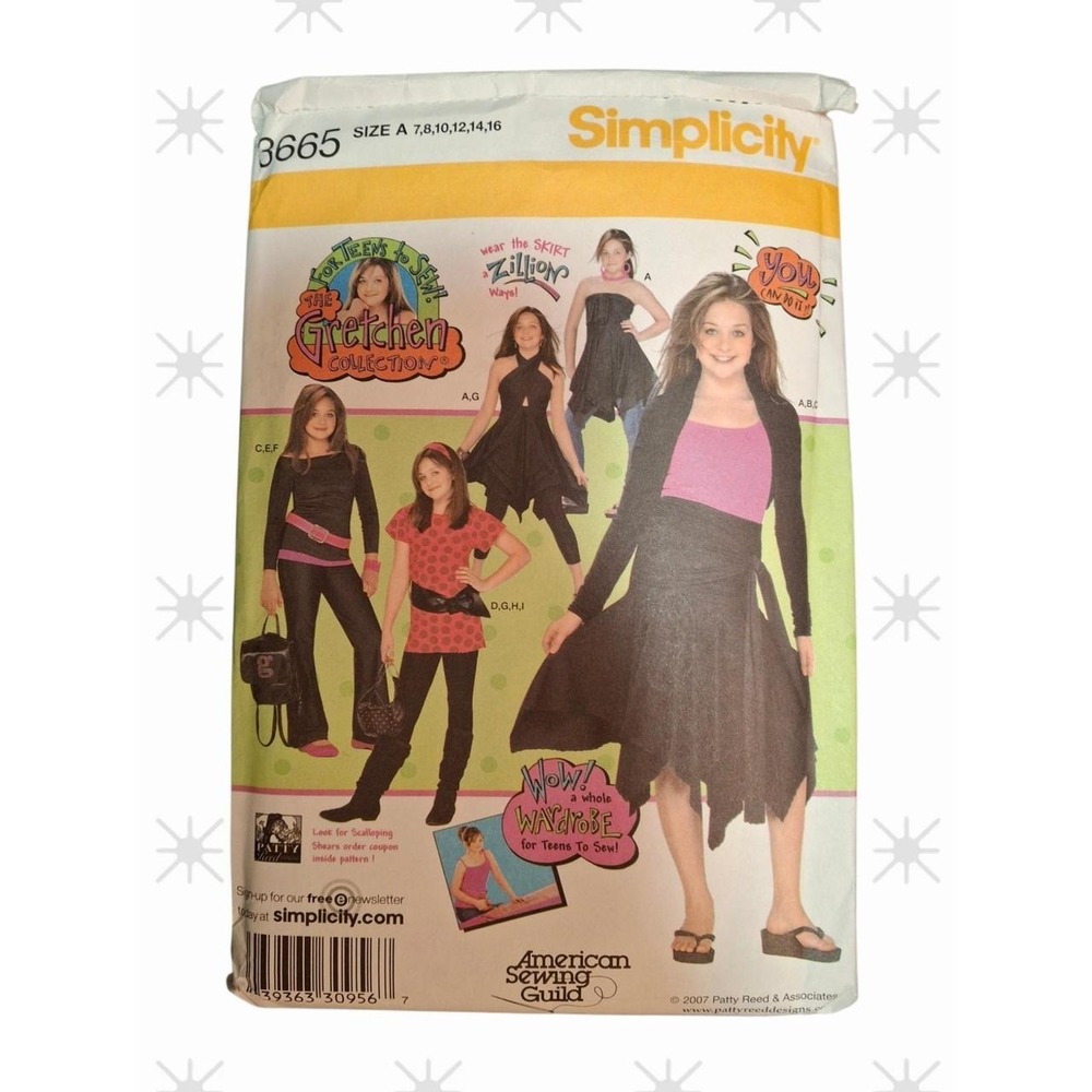 Y2K Vintage SIMPLICITY SEWING PATTERN 3665 THE GRETCHEN COLLECTION